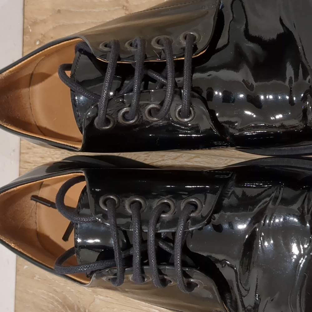 A.P.C. Black Patent Leather Oxfords Size 39  Women's 9 - Picture 3 of 12